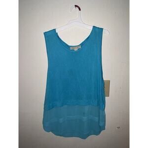 New Ladies Michael Kors Blue Sleeveless Shirt, Size XL